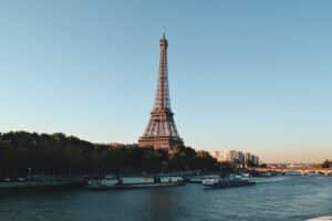 Paris Eiffel Tower in the background and the River Seine in the foreground, for European City Break Families