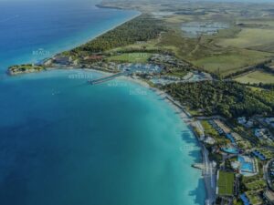 The azure waters and coastline of Sani resort in Greece, a family haven