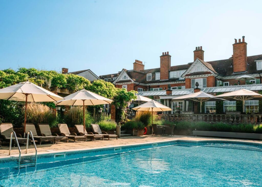 Chewton Glen outdoor pool - number 3 in ranked list of top 9 best family hotels with swimming pools